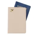 Custodia per Passaporto in Pelle PU con Logo Aeroplano Dorato, Porta Documenti Rosa - Kaki