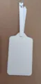White PU leather luggage tag simple solid color travel bag ID label with metal buckle strap - White