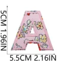 Toppa con lettera A ricamata con fiori rosa per vestiti borse decorazione fai da te. - C13SH-07-A