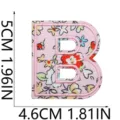 Toppa ricamata lettera B motivo floreale rosa stemma alfabeto cucito per abbigliamento - C13SH-07-B