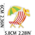 Summer beach embroidered patch vacation motif clothing decoration iron on badge - C32HL-095-30