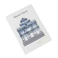 Copertina per passaporto in pelle PU bianca con stampa di Macau e scomparti per carte. - Bianco