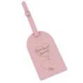 Rosa Leder Kofferanhänger mit Goldfolien Text Reisegepäck Etikett Tasche ID Accessoire - Rosa