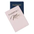 Custodia per passaporto in pelle PU porta documenti da viaggio custodia protettiva rosa e blu variante - rosa carne