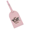 Etichetta per bagaglio in pelle PU rosa da viaggio, elegante portanome con motivo mappa del mondo. - Motivo a mappa / Mappa Rosa