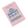 Custodia per passaporto in pelle PU rosa Portafoglio da viaggio con stampa punto di riferimento - Rosa