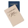 Set copripassaporto in pelle PU, elegante organizer per documenti di viaggio con stampa a caldo. - Kaki