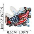 Retro Seefischerei Stickerei Aufnäher Bügelbild Jeansjacke Köder Fisch Abzeichen Dekor - Flagge Köder Stil (C34HD-26-09)