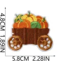 Cute pumpkin cart embroidery patch farm theme DIY clothing repair decorative fabric applique - Wooden Transport Cart Pumpkin Style (C27MG-1-11)