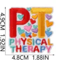 Color blocked PT letter embroidered patch for clothing, DIY hoodie hat backpack decor. - Colorblock Heart Style (W34ZM-09-09)