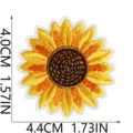 Detailed close-up of a vibrant yellow sunflower embroidery patch, perfect for DIY clothing. - Sunflower Patch Style (C27MG-082-15)