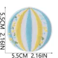 Round beach ball embroidered patch DIY iron on clothing decorative applique badge 5.5cm - Beach Ball (X27BK-095-13)