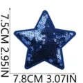 Écusson brodé étoile à paillettes bleues pour vêtement DIY, accessoire en tissu brillant. - N° 11 (X27WJX-12-11)