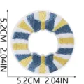 Round beach vacation style embroidered cloth patch DIY decorative iron-on badge 5.2cm - Round Striped (X27BK-075-14)