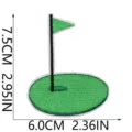 Écusson brodé drapeau de golf thermocollant pour vêtements vestes sacs à dos bricolage loisirs - Écusson Brodé de Drapeau de Golf (C34GEF-085-14) / Pièce Unique (7.5x6.0cm)