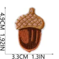 Cute acorn embroidered patch for clothing repair, DIY fabric accessory, 4.9x3.3cm size. - Acorn Patch Style (C27MG-063-17)