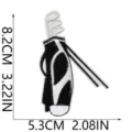 Écusson brodé sac de golf noir et blanc vêtement sac à dos accessoire DIY décoratif 8.2x5.3cm - Écusson Brodé de Sac de Golf (C34GEF-088-16) / Pièce Unique (8.2x5.3cm)
