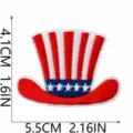 Onkel Sam Zylinder bestickte Bügelflicken, patriotischer US Feiertag DIY Aufnäher für Kleidung. - Patriot Zylinder Stil