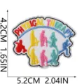 Physical therapy embroidered patch, colorful cute iron on badge for clothing, hat, and backpack. - Rehab Action Style (W34ZM-075-14)