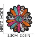 Parche bordado estilo western retro, diseño margarita colorido para reparación de chaqueta 6cm. - Estilo Estampado Animal Girasol (C28SD-13-16)