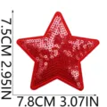 Patch brodé étoile à sequin rouge pour décoration de vêtements vestes sacs DIY 7.8x7.5cm - N° 13 (X27WJX-12-13)