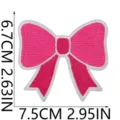 Pink bow embroidered patch for clothing, DIY jeans and backpacks, iron on decorative applique. - X27SD-1-13