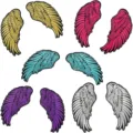 Bestickte Engelsflügel Aufnäher Detail, bunte Stoff DIY Applikation für Kleidung Taschen Reparatur. - Engel Flügel Set / 10er Pack