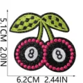 Billard 8 Ball Kirsche Stickerei Aufbügler Patch DIY Kleidung Jeans Applikationen - Billard 8 Ball Stil (C28TQ-11-01)