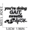 Embroidered patch with funny text and paw print design for clothing DIY decoration size 3.9x5cm. - Heartbeat Line Style (W34ZM-06-17)