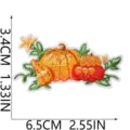 Pumpkin embroidery patch detail showing farm theme design and product dimensions for DIY. - Farm Pumpkin Plant Style (C27MG-092-22)