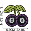 Close-up view of billiard 8-ball cherry embroidered patch detail and clean texture. - Cherry Billiards 8 Ball Style (C28TQ-11-02)