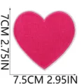 Pink heart embroidered patch iron on badge DIY clothing accessory apparel decoration 7.5x7cm - X27SD-11-15