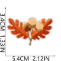 Autumn acorn and oak leaf embroidered patch detail for creative DIY clothing repair. - Acorn and Leaves Style (C27MG-072-23)