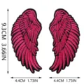 Rosa Leder Engel Flügel Stickerei Aufnäher Detailansicht, ideal für DIY Kleidung Taschen. - Engel Flügel Paar (C26CB-24-YT) / Rot