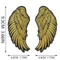 Golden embroidered angel wings patch DIY clothing backpack decorative applique 2pcs set - Angel Wings Pair (C26CB-24-YT) / Yellow