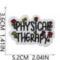 Contrast color physical therapy embroidered patch iron on clothing backpack accessory - Irregular Floral Style (W34ZM-075-20)