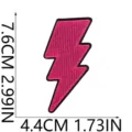 Pink lightning bolt embroidered patch DIY clothing accessory iron-on badge for jackets bags - X27SD-082-17