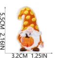 Autumn gnome pumpkin embroidery patch detail, cute DIY clothing repair fabric accessory. - Cartoon Gnome Pumpkin Style (C27MG-092-05)