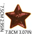 Patch brodé étoile à sequins accessoire vêtement DIY thermocollant de 7.5x7.8cm - N° 19 (X27WJX-12-19)