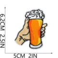 Close-up detail of a beer glass embroidery patch showing clean stitching and vibrant colors. - Raising Beer Glass Style (W27PJ-12-14)