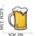Beer mug embroidered patch detail view, perfect for DIY clothing decoration and jacket repair. - Beer Glass Style (W27PJ-13-03)