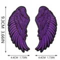 Purple leather angel wings embroidered patches iron on DIY clothing badges decoration 2pcs - Angel Wings Pair (C26CB-24-YT) / Purple