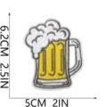 Beer mug embroidered patch summer festival cooling drink badge DIY clothing accessory iron on - Foamy Beer Style (W27PJ-125-02)