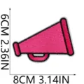 Pink megaphone embroidered patch, cute iron-on badge for jeans, bags, and DIY clothing decoration. - X27SD-086-20
