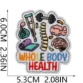Embroidered medical health patch iron on badge for clothing backpack DIY jacket apparel - Whole Body Health Style (W34ZM-11-24)