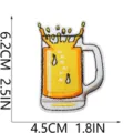 Summer beer embroidery patch detail view showing size and stitch texture clearly. - Iced Beer Style (W27PJ-115-16)