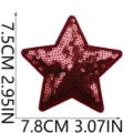 Étoile patch sequins rouge pour décoration de vêtements DIY, insigne brodé pour sac à dos - N° 23 (X27WJX-12-23)