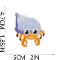Süßer Eremitkrebs Stickerei Aufnäher Ozean Motiv Bügelbild DIY Kleidung Zubehör 5cm - Einsiedlerkrebs Stil