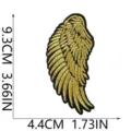 Golden leather angel wing embroidered patch iron on badge for canvas bag DIY craft repair. - Angel Wings Style (C26CB-12-05)