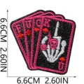 Punk skeleton hand poker cards embroidery iron-on patch DIY denim jacket jeans clothing badge - Punk Playing Cards Style (C28TQ-12-12)